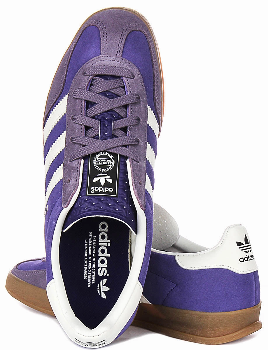 Adidas Gazelle Indoor In Purple White For Men Lightweight Build Quality