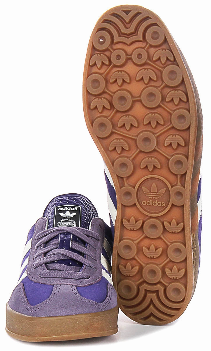 Adidas Gazelle Indoor In Purple White For Men Lightweight Build Quality