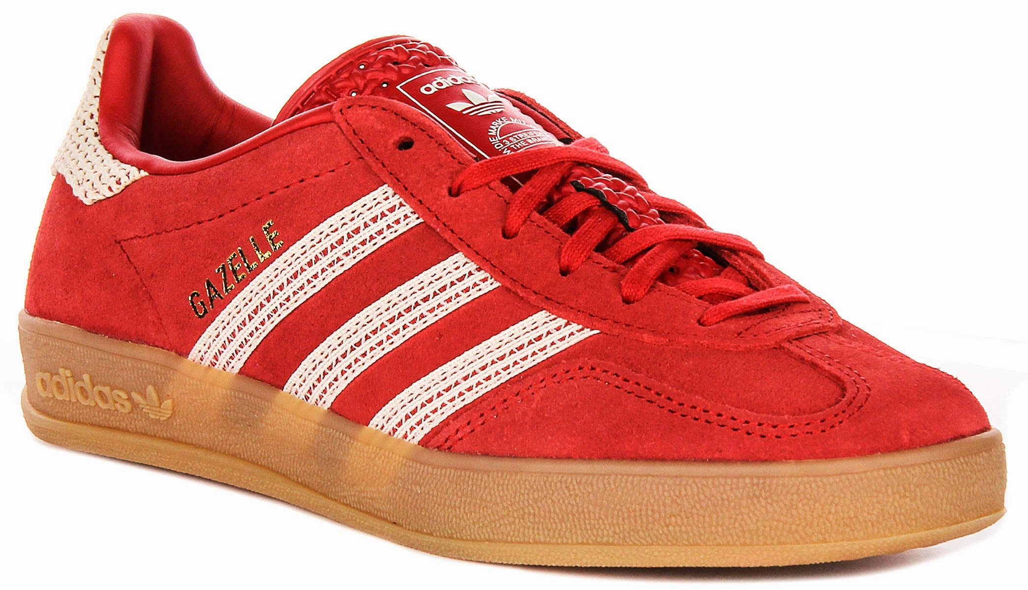 polyester - upper shoes Adidas Gazelle Indoor In Red White For Women