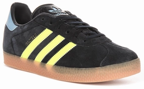 fire - department - training running shoes Adidas Gazelle J In Navy Yellow For Youth
