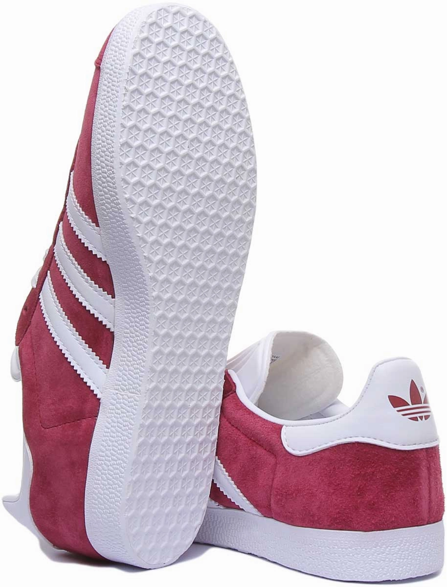 Adidas Gazelle Suede Leather Trainers In Maroon For Men Enhanced Agility Design