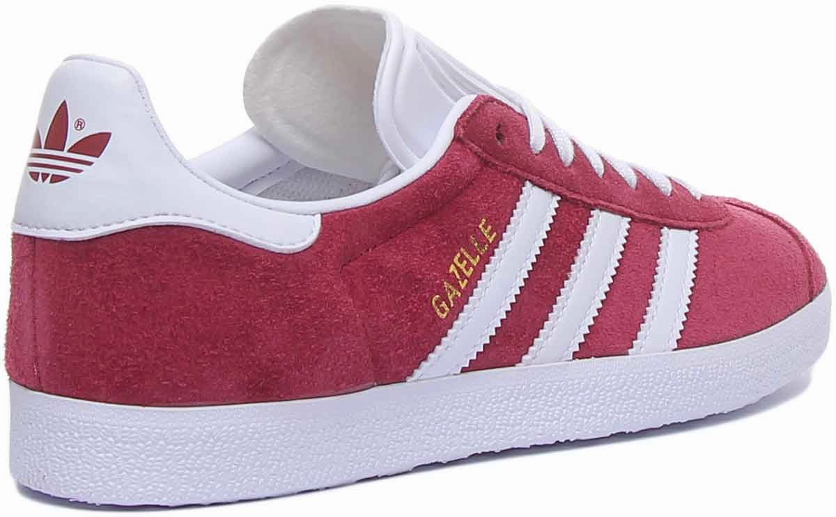 Adidas Gazelle Suede Leather Trainers In Maroon For Men Enhanced Agility Design
