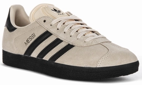hot - weather running gear Prodigious comfort Adidas Gazelle X Messi In Beige Black