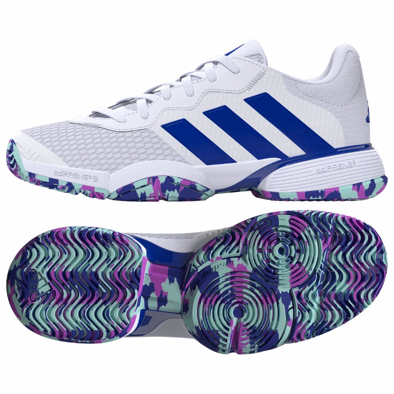 Adidas Performance Barricade Junior Tennis Shoes - FTWWHT/LUCBLU/SEFLAQ Heel Stability