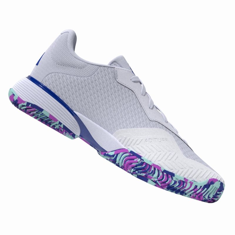 Adidas Performance Barricade Junior Tennis Shoes - FTWWHT/LUCBLU/SEFLAQ Heel Stability