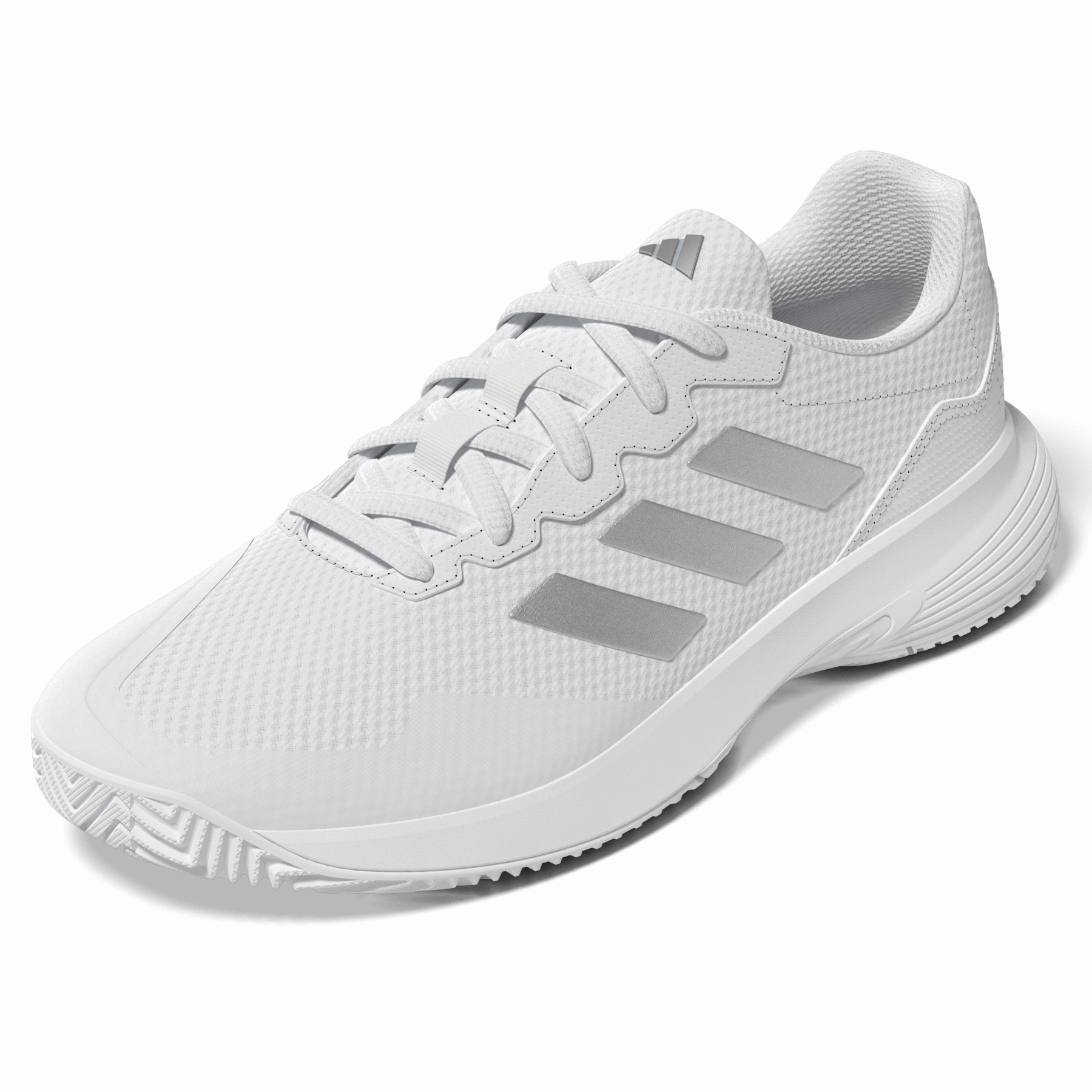 Adidas Performance Game Court 2.0  Womens Tennis Shoes - Footwear White/Silver Metallic Cushioned Base