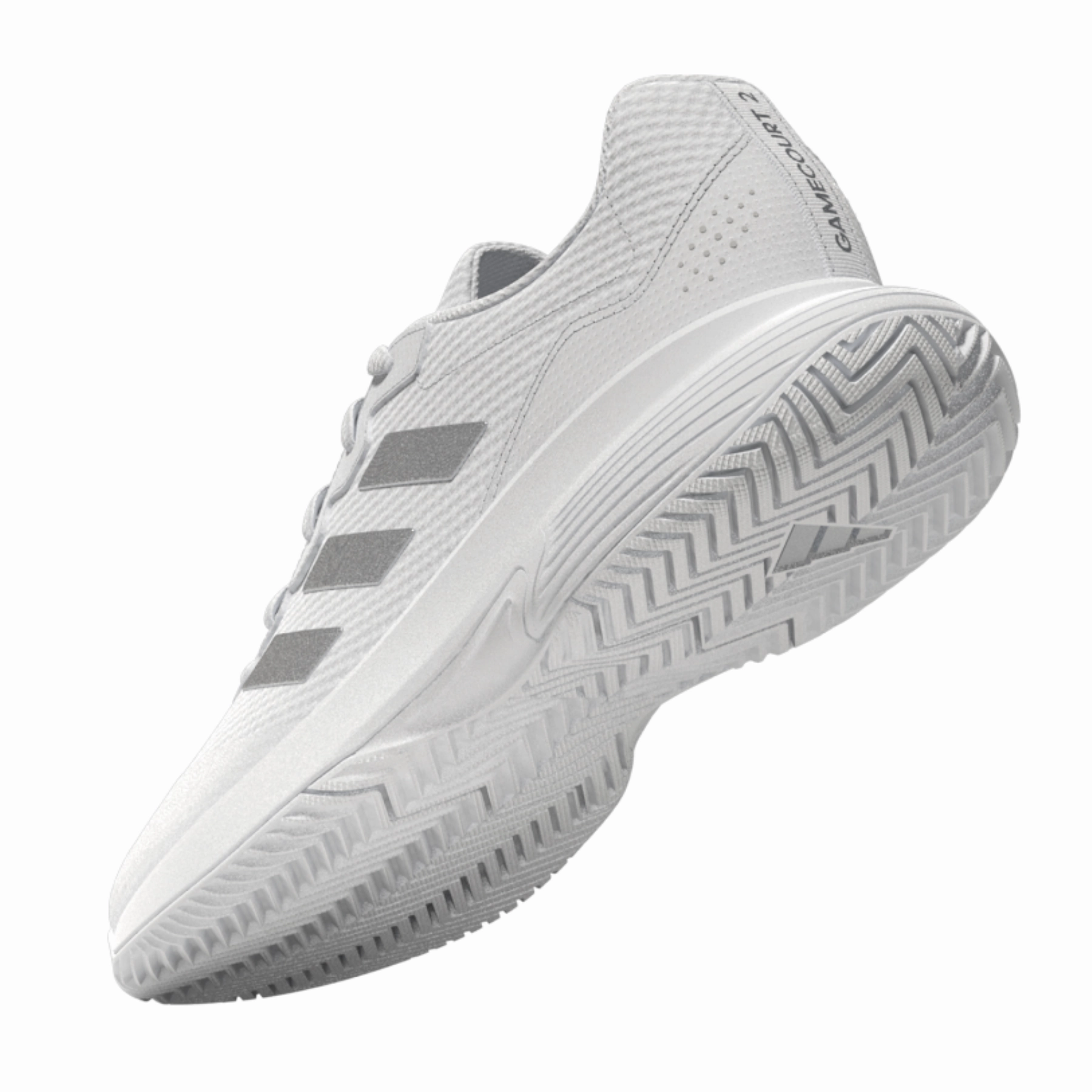 Adidas Performance Game Court 2.0  Womens Tennis Shoes - Footwear White/Silver Metallic Cushioned Base
