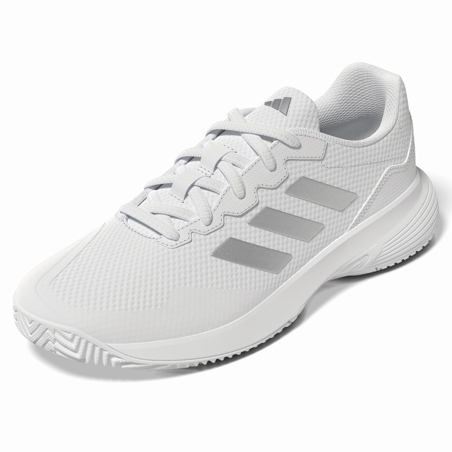 Adidas Performance Game Court 2.0  Womens Tennis Shoes - Footwear White/Silver Metallic Open Mesh