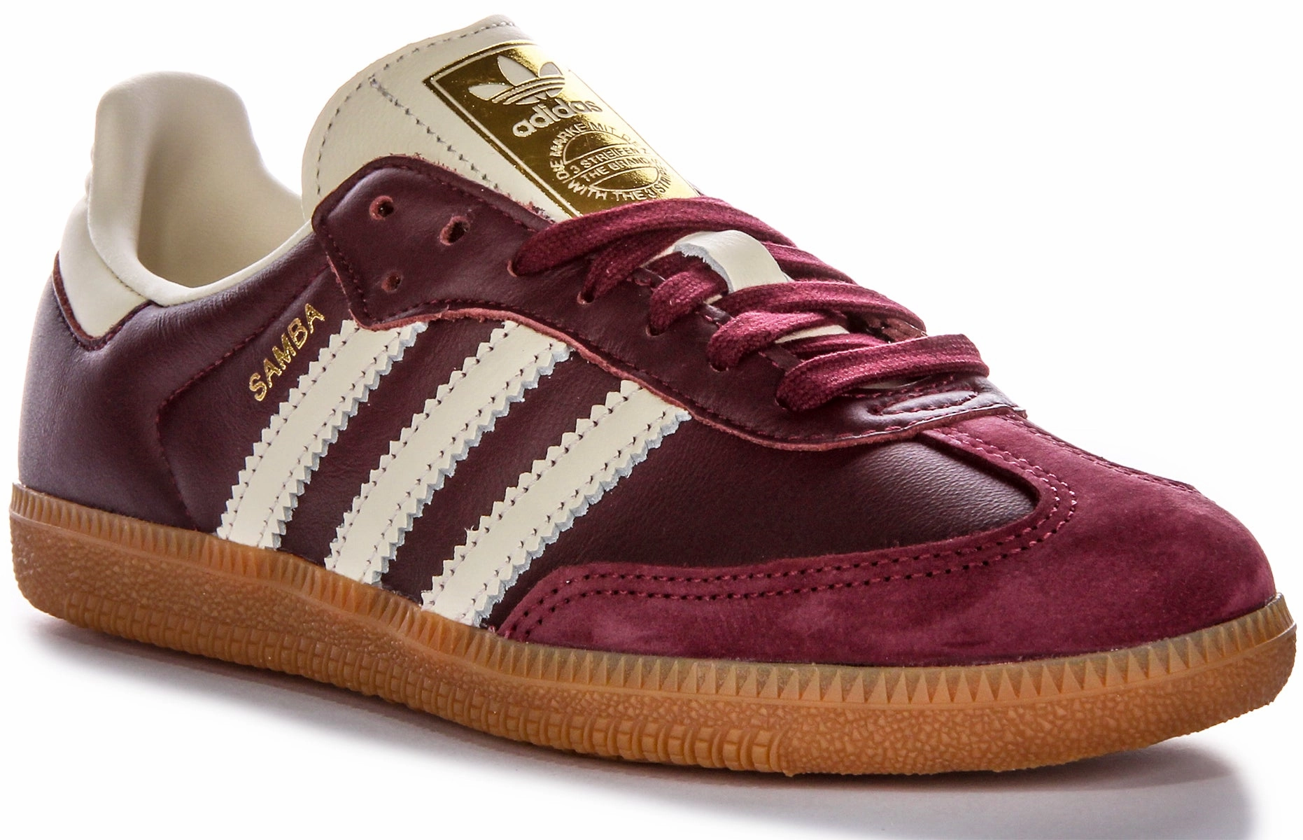 Adidas Samba OG In Maroon Dynamic Bounce Outsoles are made to provide traction on multiple surfaces