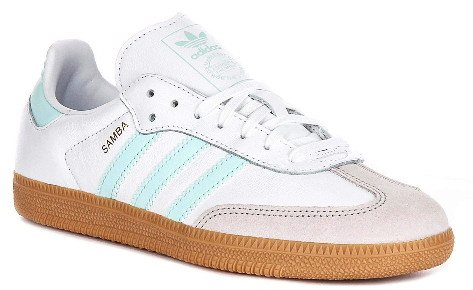 Adidas Samba OG  In White Blue For Youth dark shoes