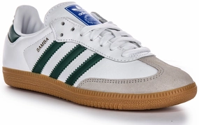 Adidas Samba OG In White Green customized shoes