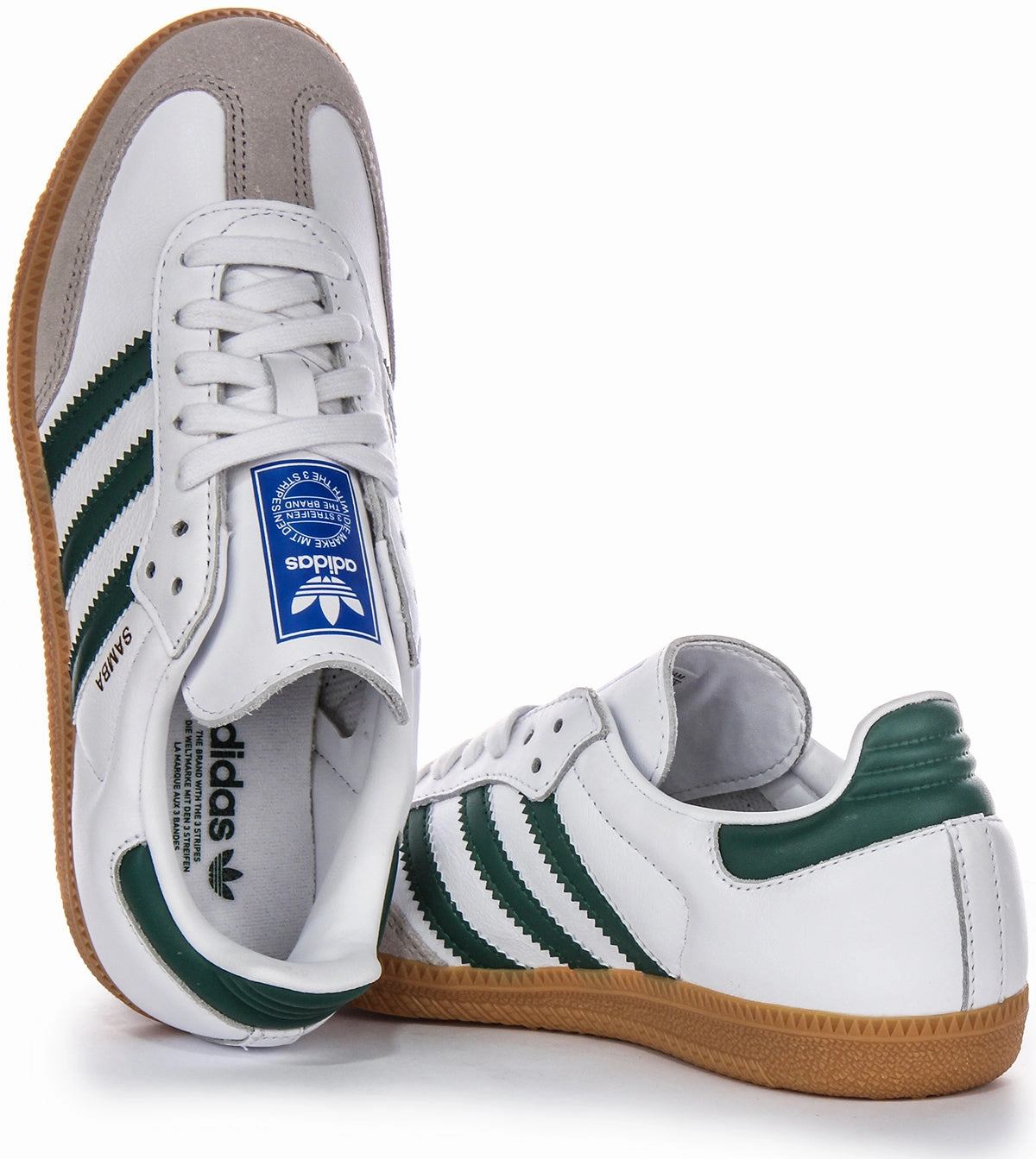 Adidas Samba OG In White Green Agile running ability