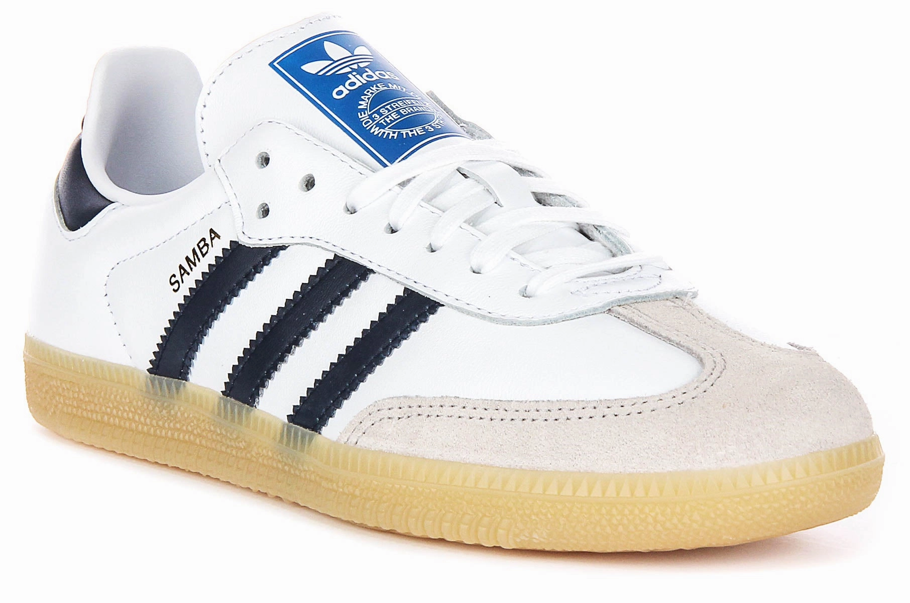 running for corporate events Adidas Samba OG In White Navy For Youth