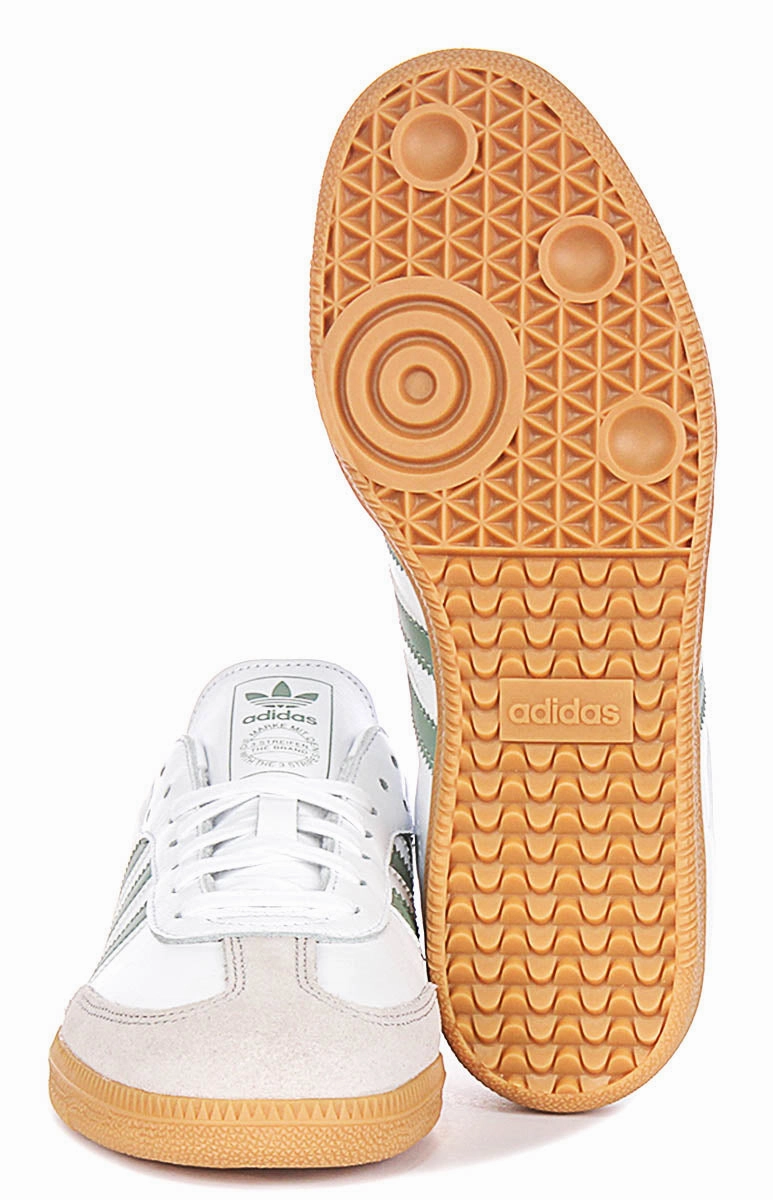 Adidas Samba OG J In White Green For Youth Running essential