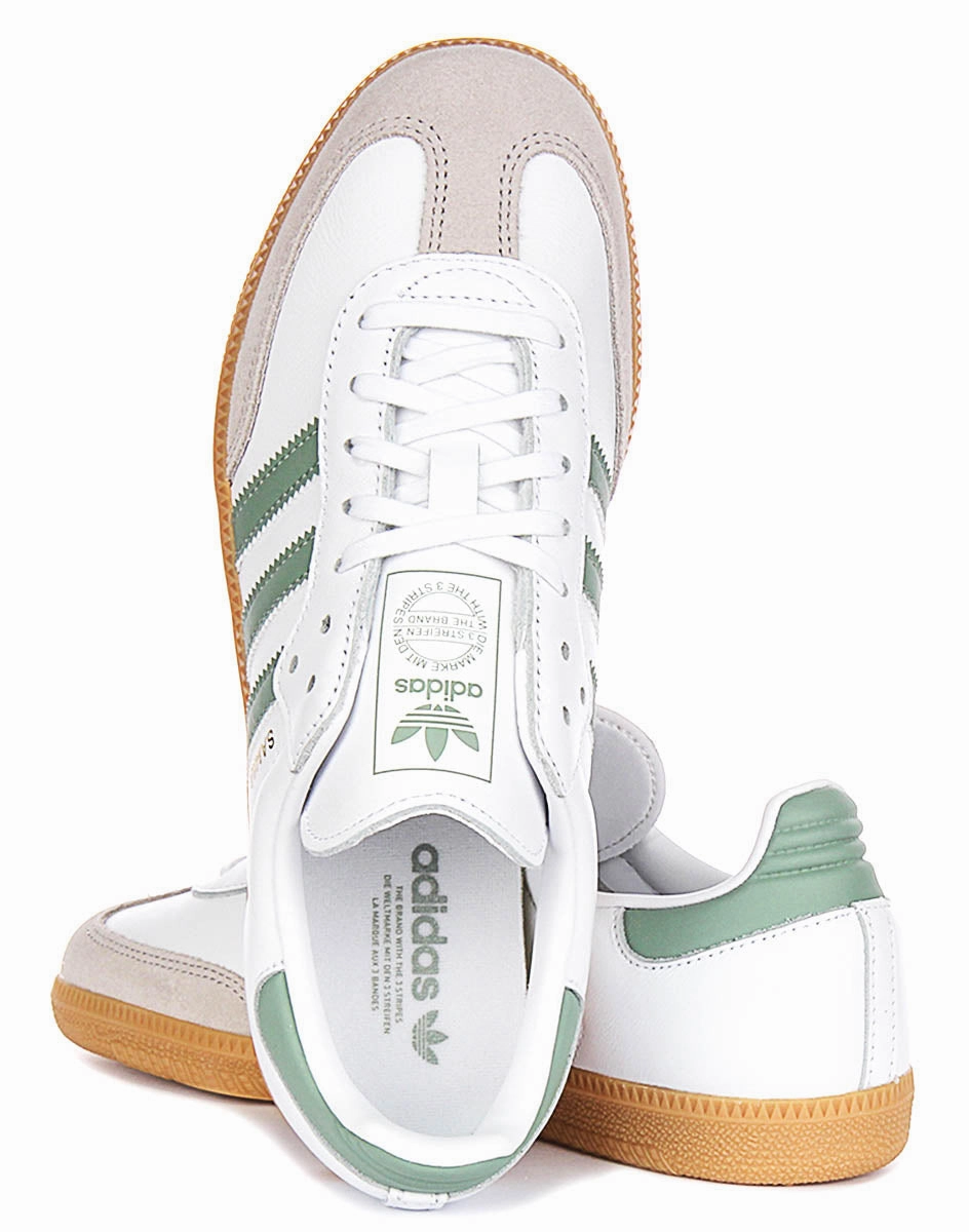 Adidas Samba OG J In White Green For Youth Running essential