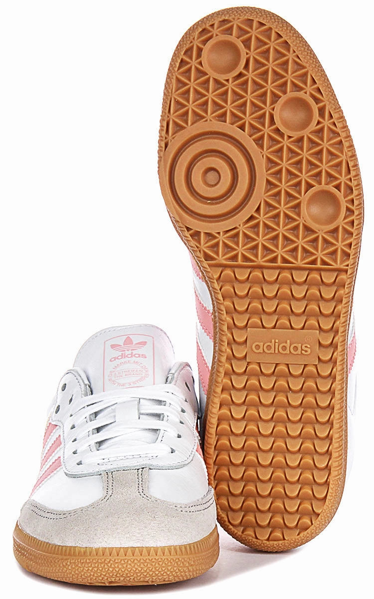 Adidas Samba OG J In White Pink for Junoirs High Grip Traction