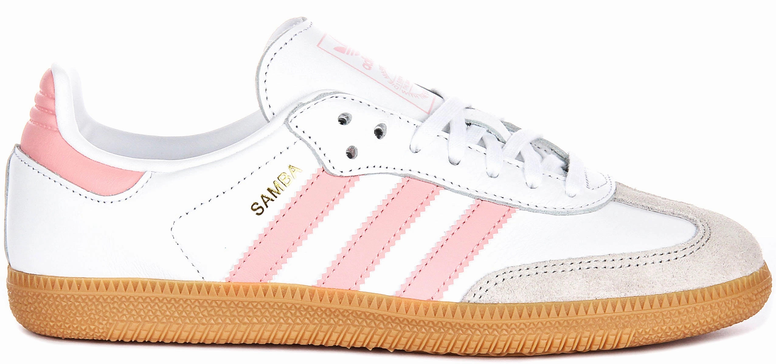 Adidas Samba OG J In White Pink for Junoirs High Grip Traction