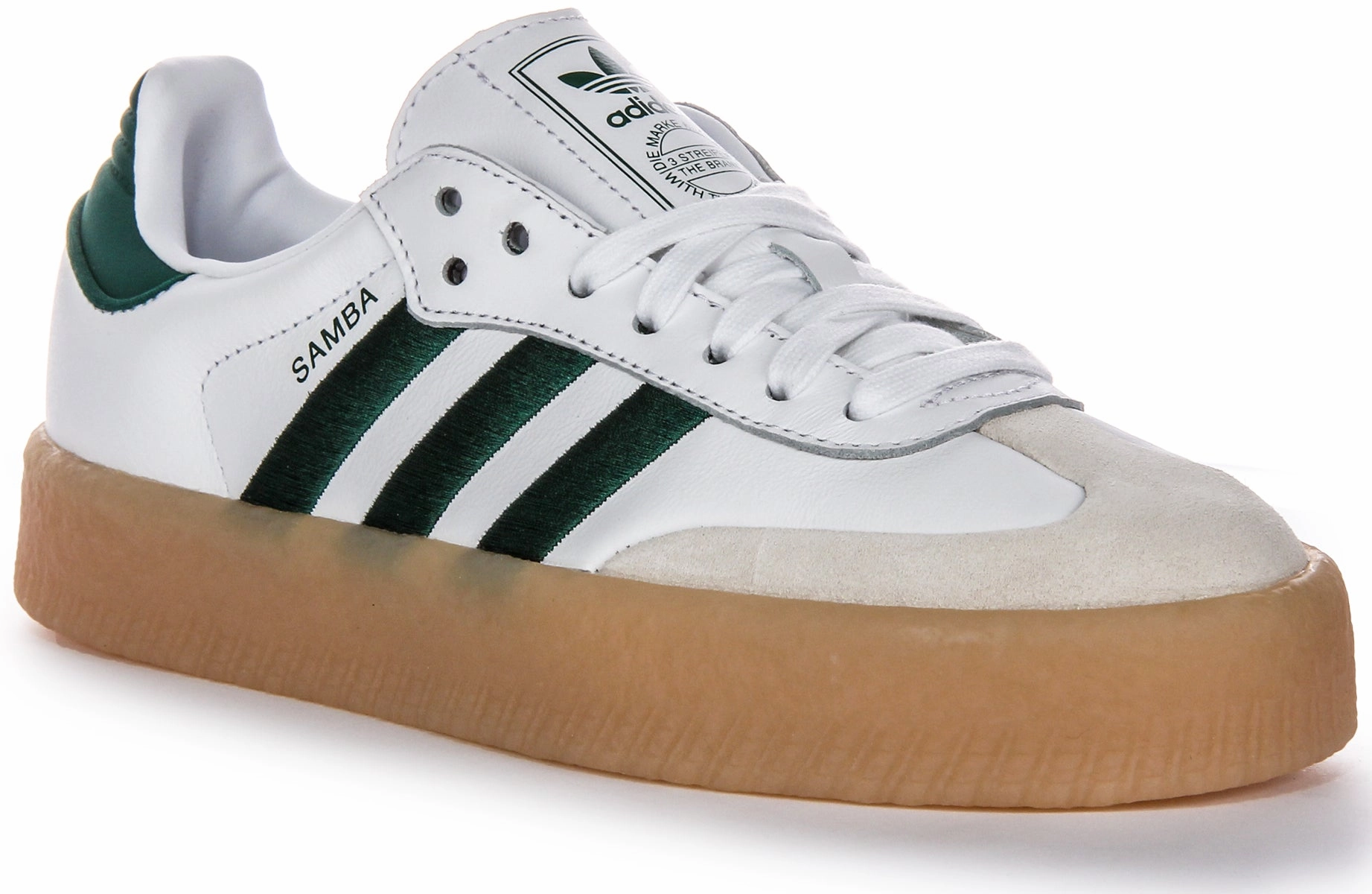 Adidas Sambae In White Green For Women Retro Style