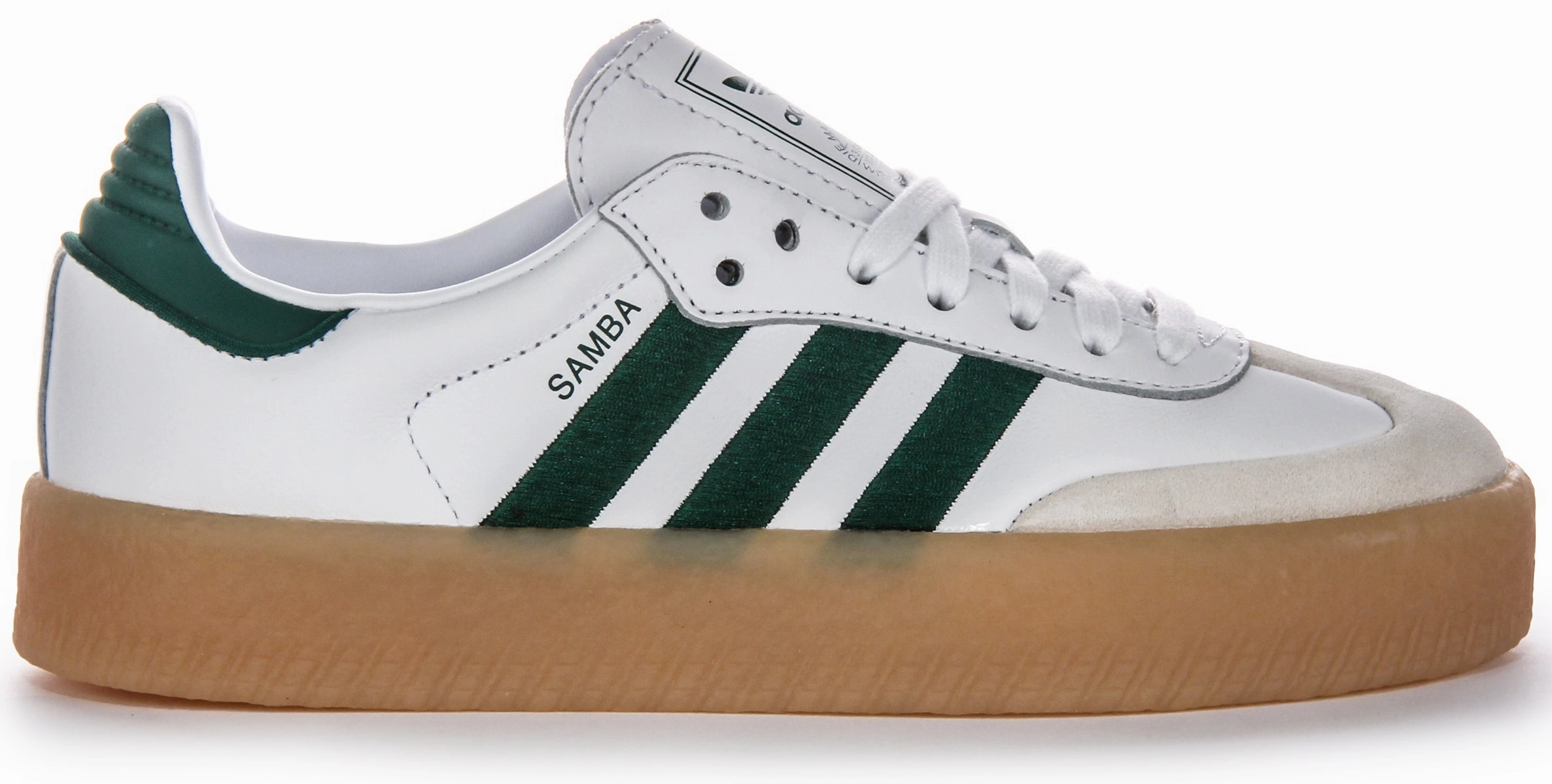 Adidas Sambae In White Green For Women Comfortable Straps Design