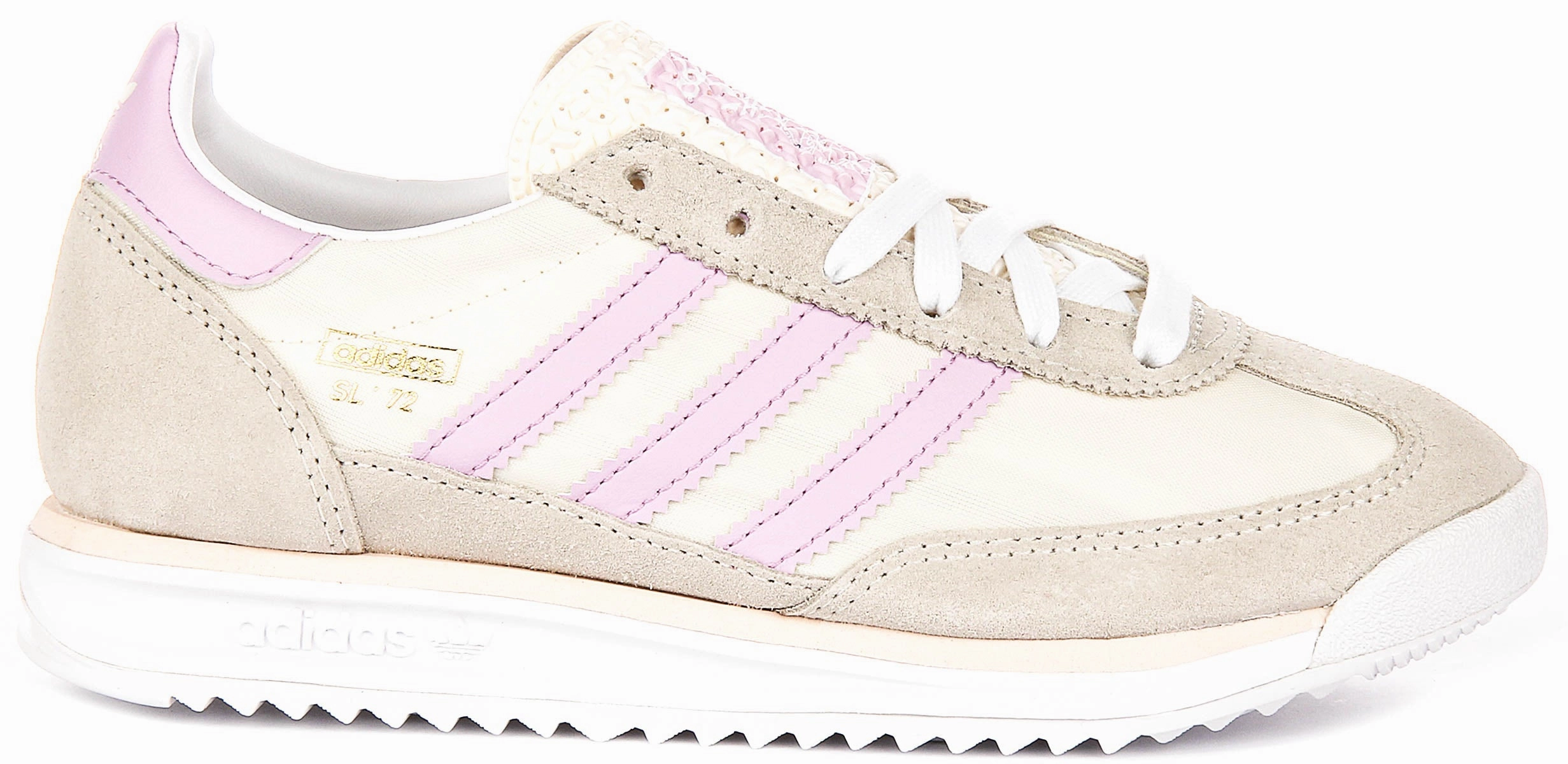 Adidas Sl 72 RS J In White Purple For Youth Cushioned Tongue Pad Design Technology