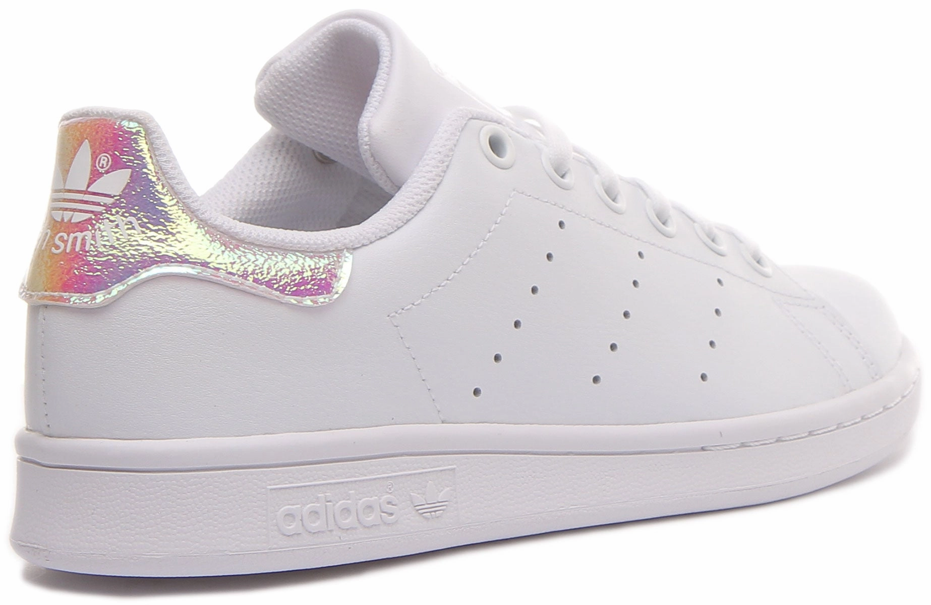 Adidas Stan Smith In White Pink For Juniors Soft Sole Design