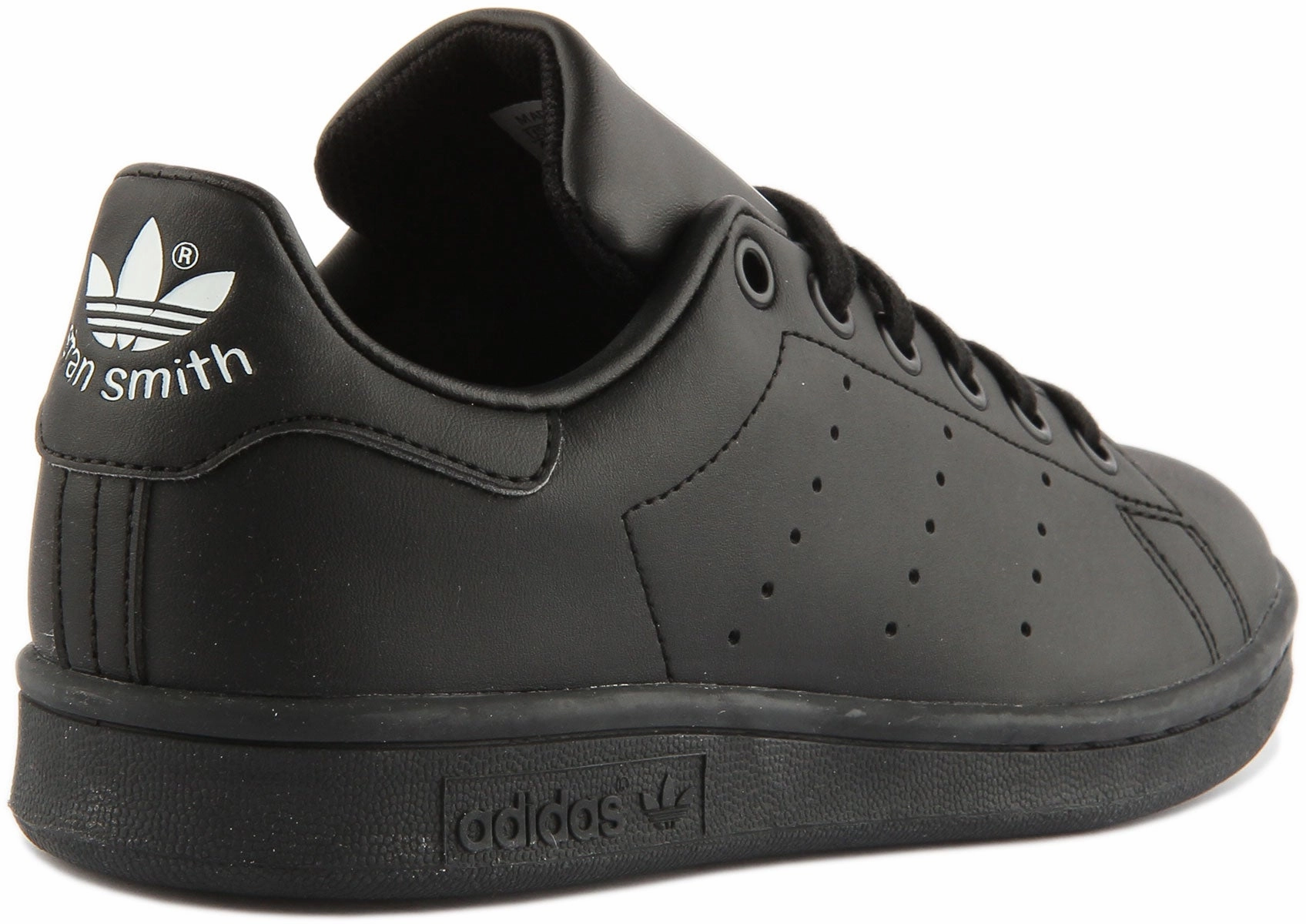 Adidas Stan Smith J In Black For Youth Breathability Advantage