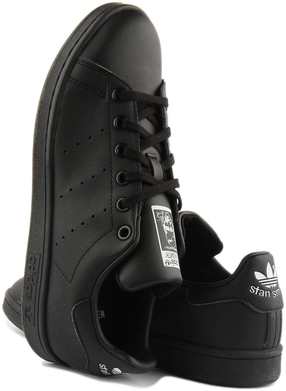 Adidas Stan Smith J In Black For Youth Breathability Advantage