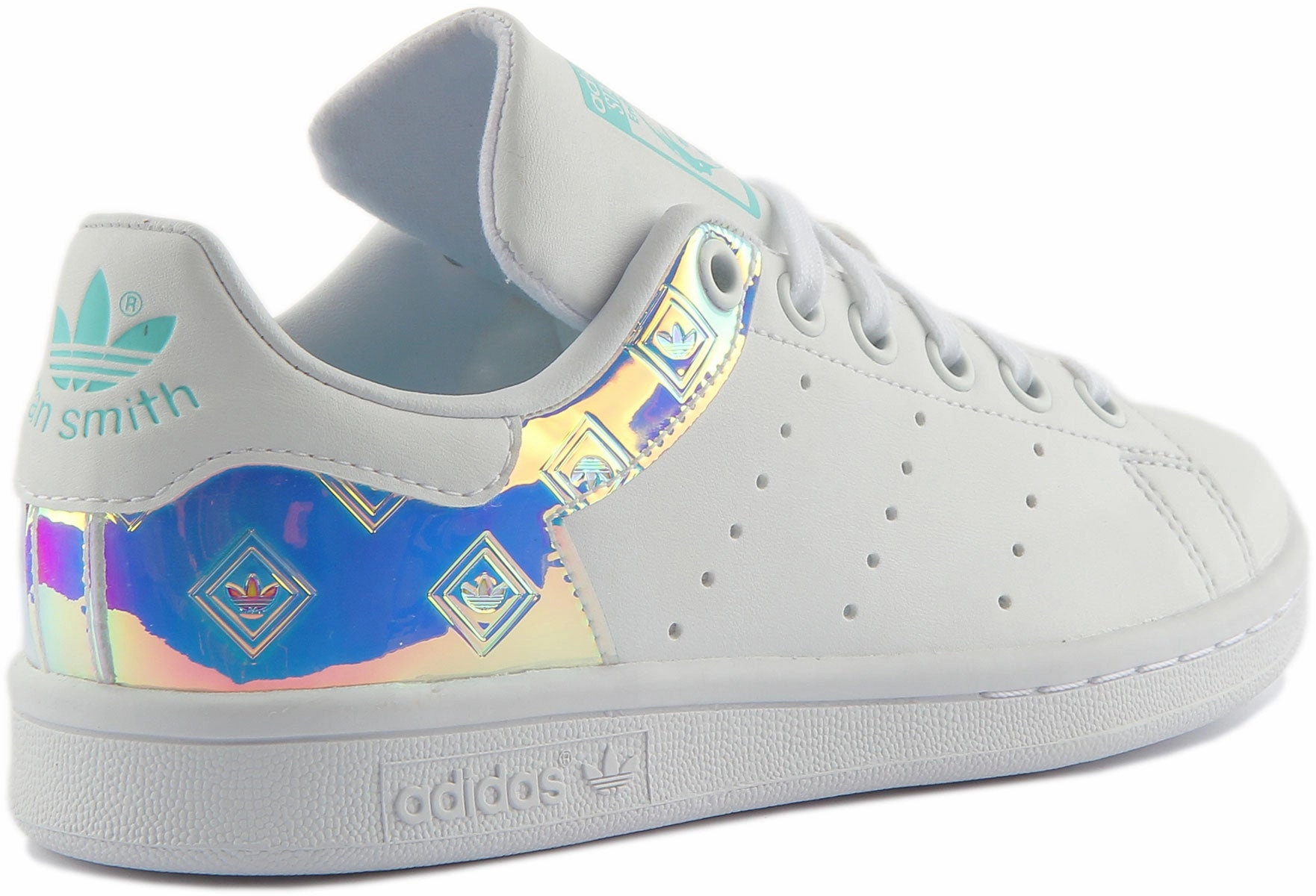 Adidas Stan Smith J In White Multi For Youth Energy - Restoring