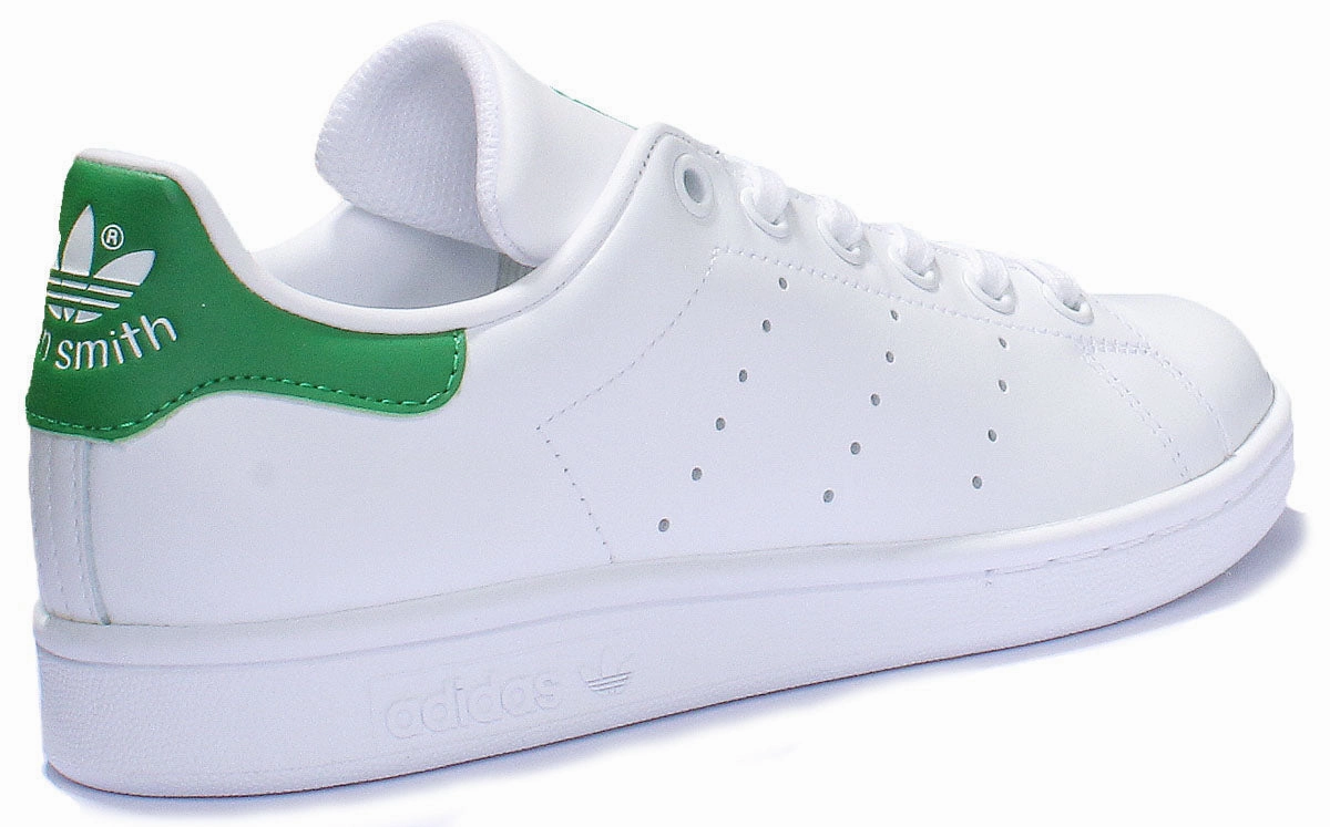 Adidas Stan Smith Leather Trainers In White Green For Women Flexible Forefoot Support Features