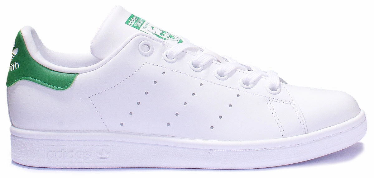 Adidas Stan Smith Leather Trainers In White Green For Women Flexible Forefoot Support Features