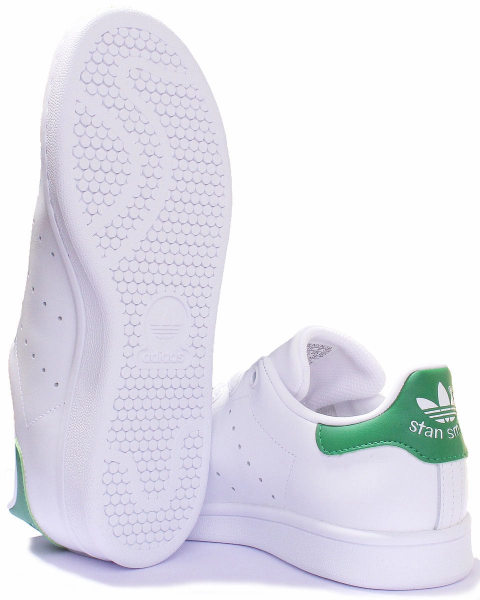 Adidas Stan Smith Leather Trainers In White Green For Women Flexible Forefoot Support Features