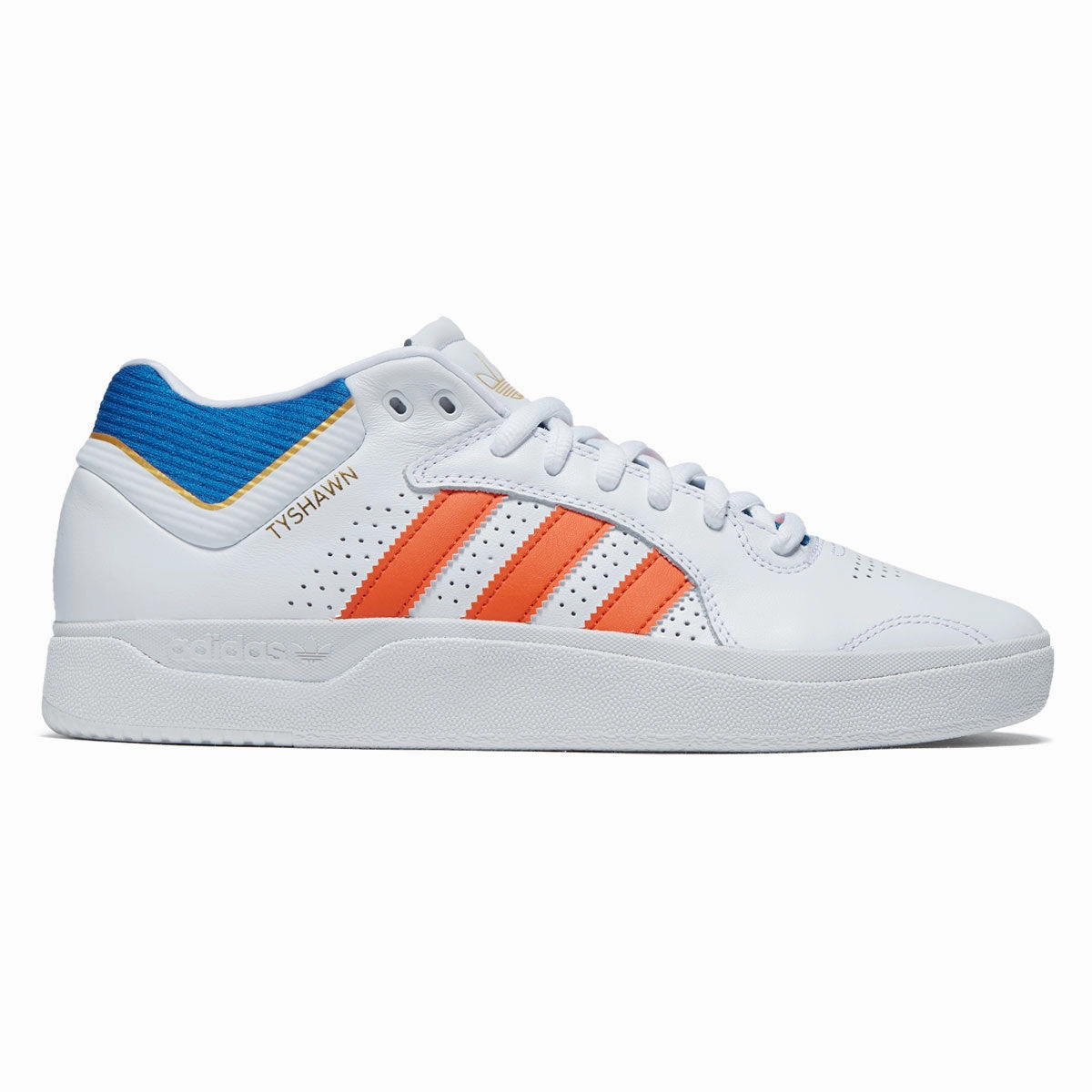 Comfort Cushioned Modern Youth Adidas Tyshawn Shoes - Ftwr White/Orange/Bluebird