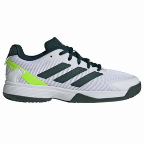 Adidas Ubersonic Junior Tennis Shoes - Pure Teal/Silver Metallic/ Lucid Lemon