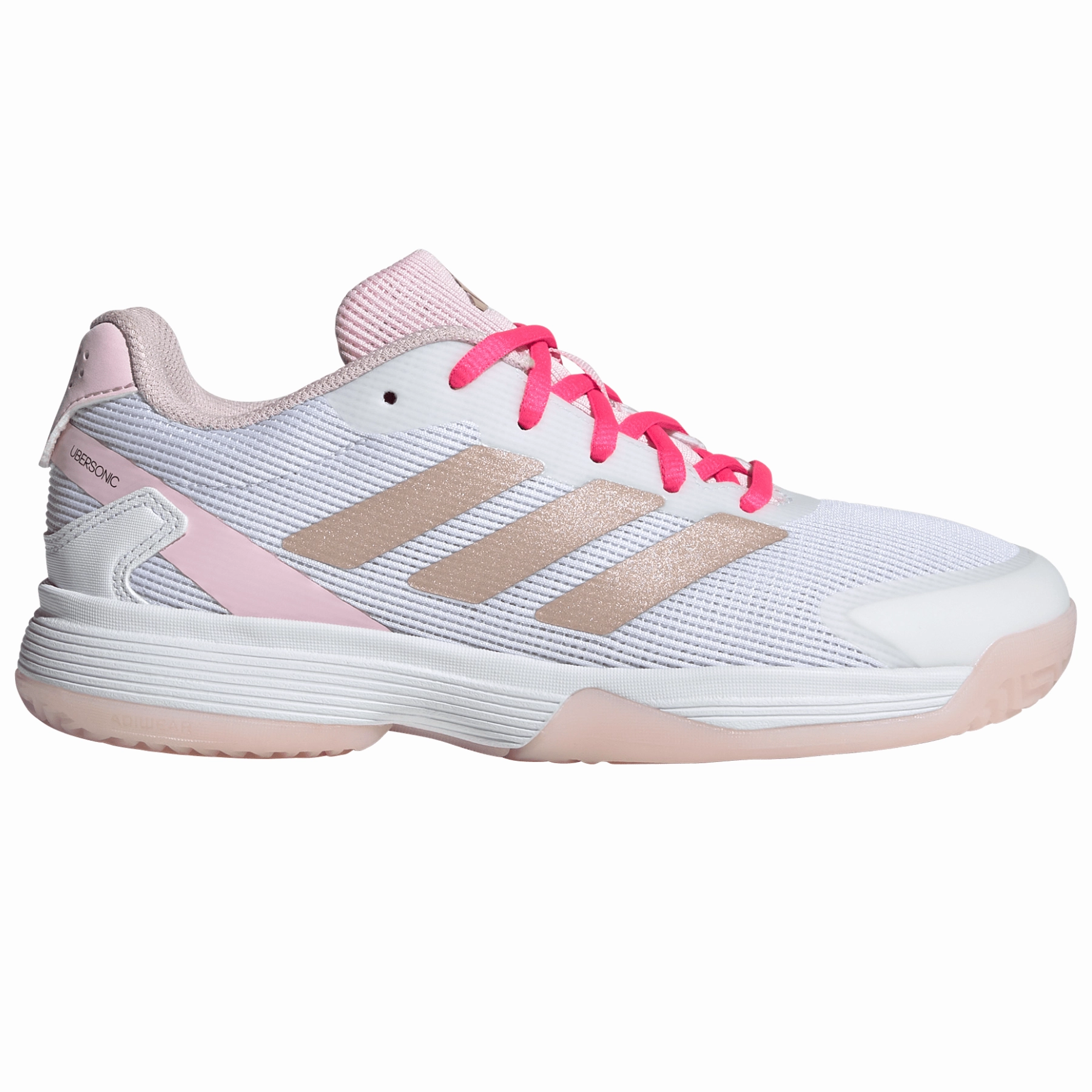 Adidas Ubersonic Tennis Shoes Kids - Off White / Silver Metallic / Powder Plum