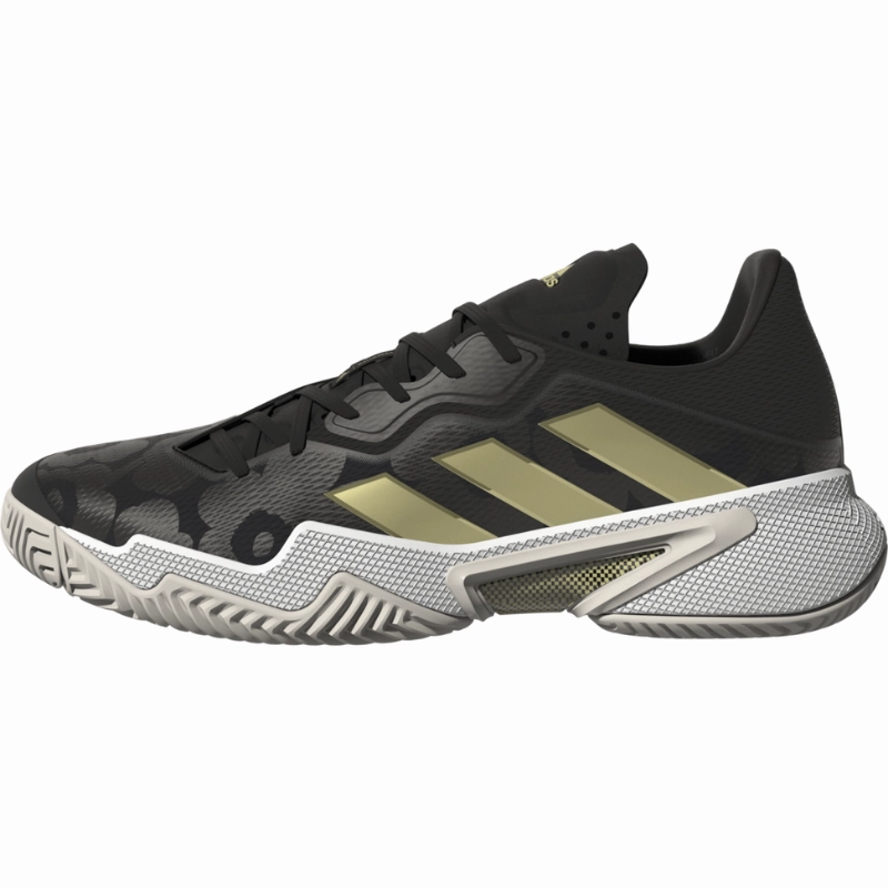 Adidas Womens Barricade Tennis Shoes - Core Black/Gold/Carbon Indoor Feature