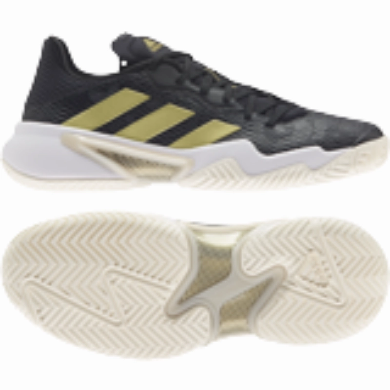 Adidas Womens Barricade Tennis Shoes - Core Black/Gold/Carbon Indoor Feature