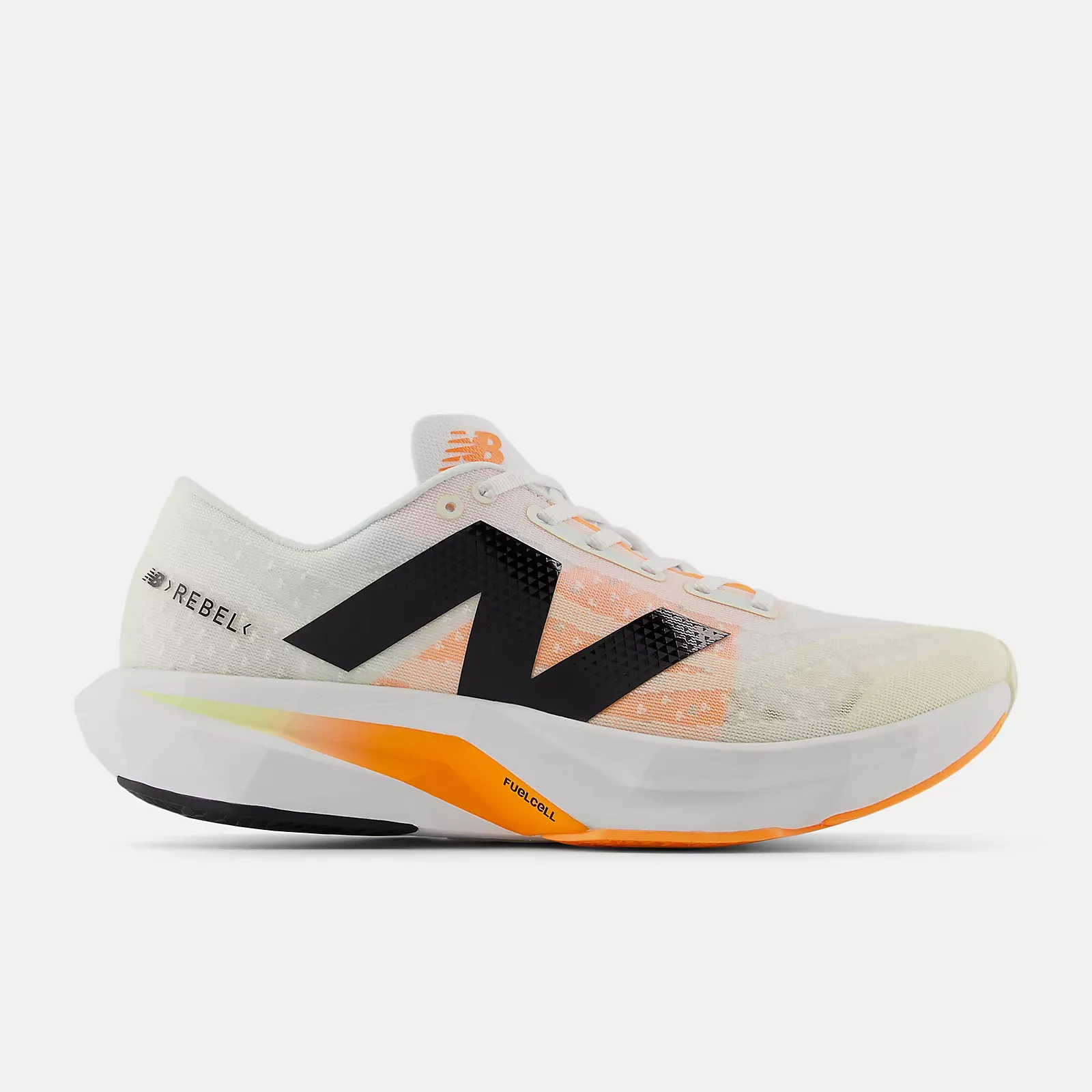 NEW BALANCE FuelCell Rebel v4 MFCXCN4 White Angora Hot Mango Men (LF) Distinctive durability Everyday Motion