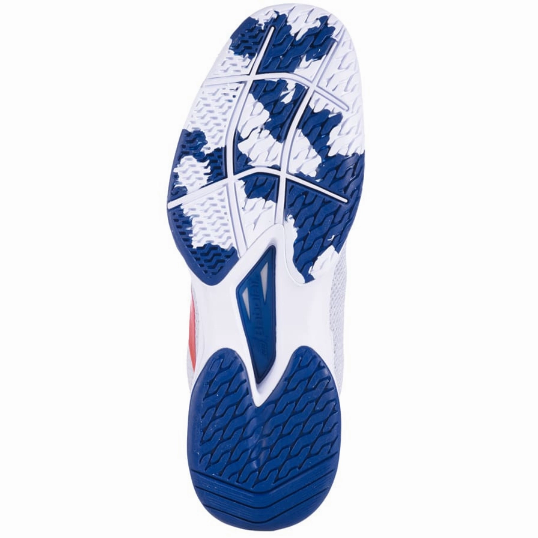 Adjustable Closure Idea Babolat Jet Tere White/Estate Blue All Court Men Tennis Shoes