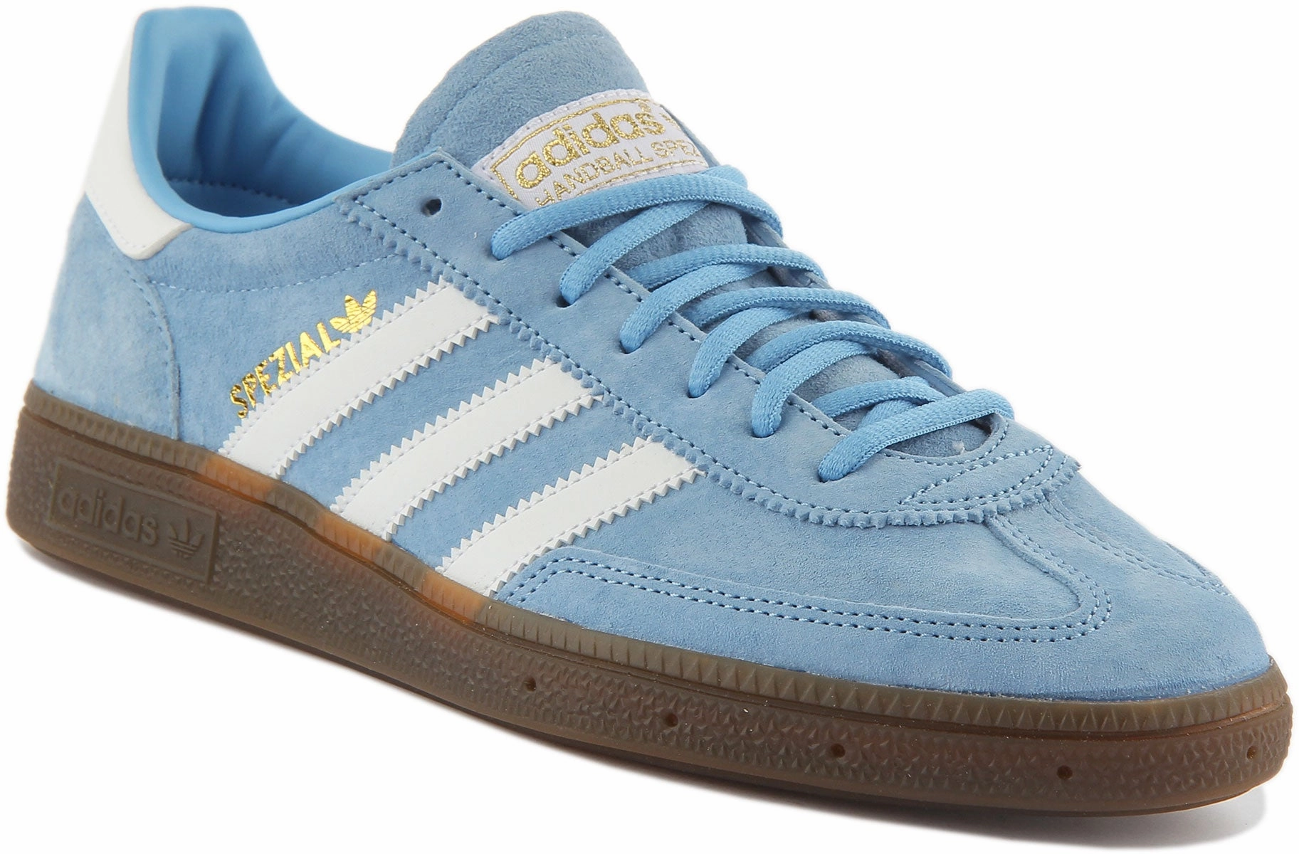 Adidas Handball Spezial In Light Blue Reinforcement zones provide extra strength where needed Sprint Ready