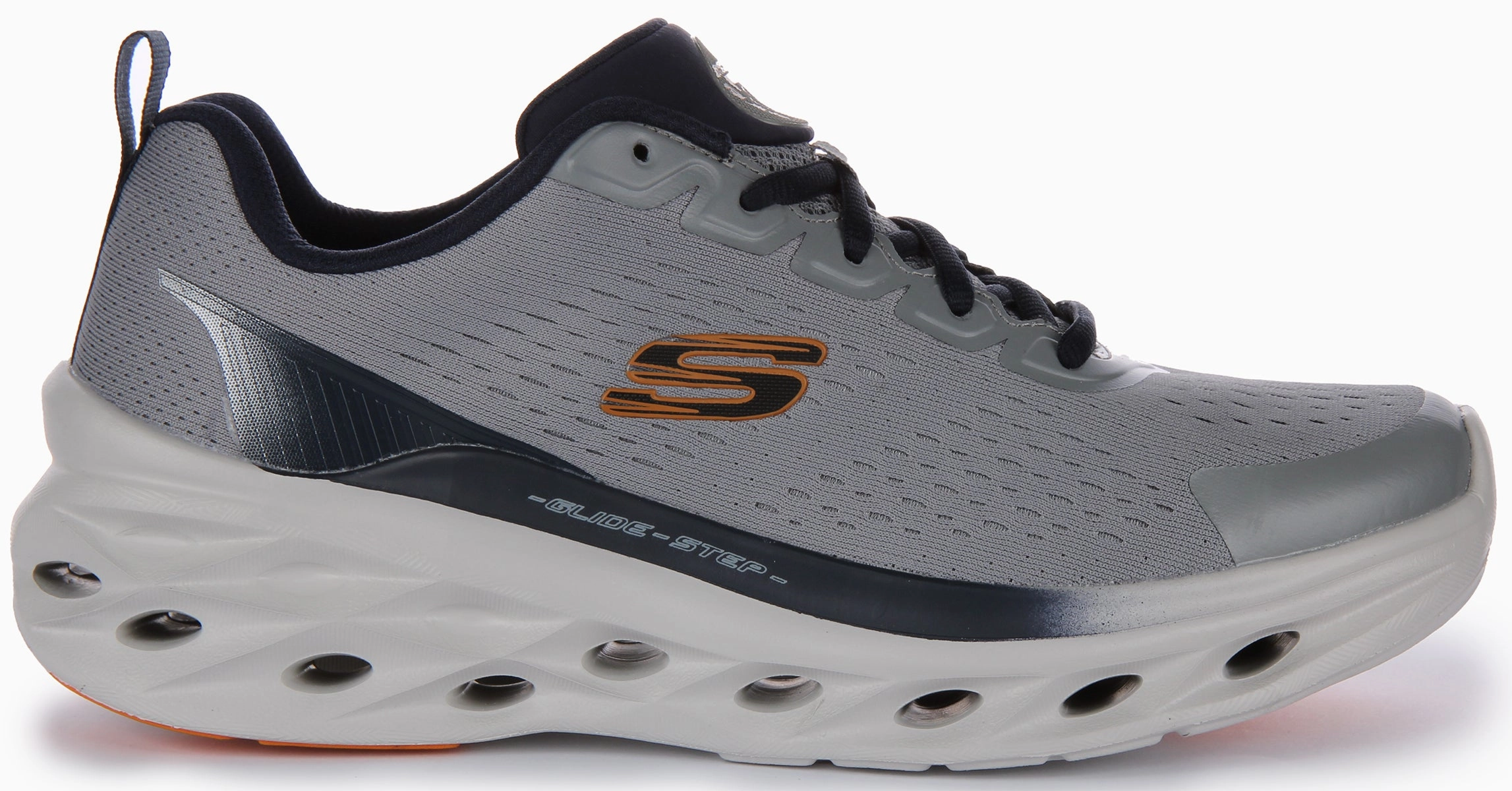 Adjustable Skechers Glide Stepswift In Grey Navy For Men