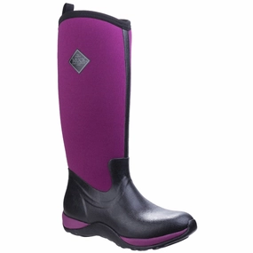 Muck Boots Arctic Adventure Synthetic Black/Maroon Wellington Boots Active Boots