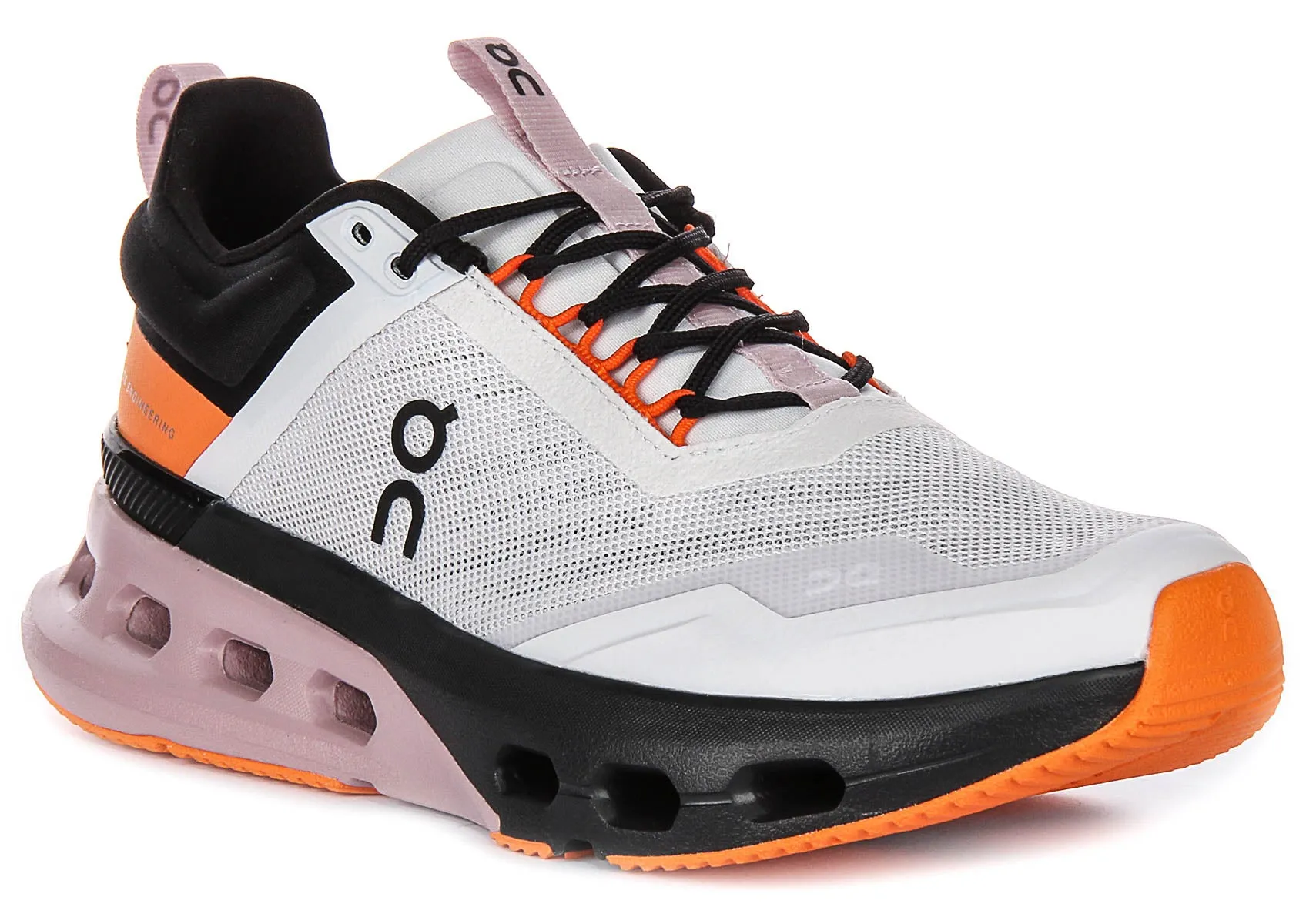 On Running Cloudnova X In Grey Orange For Women Agility Moves Indoor session