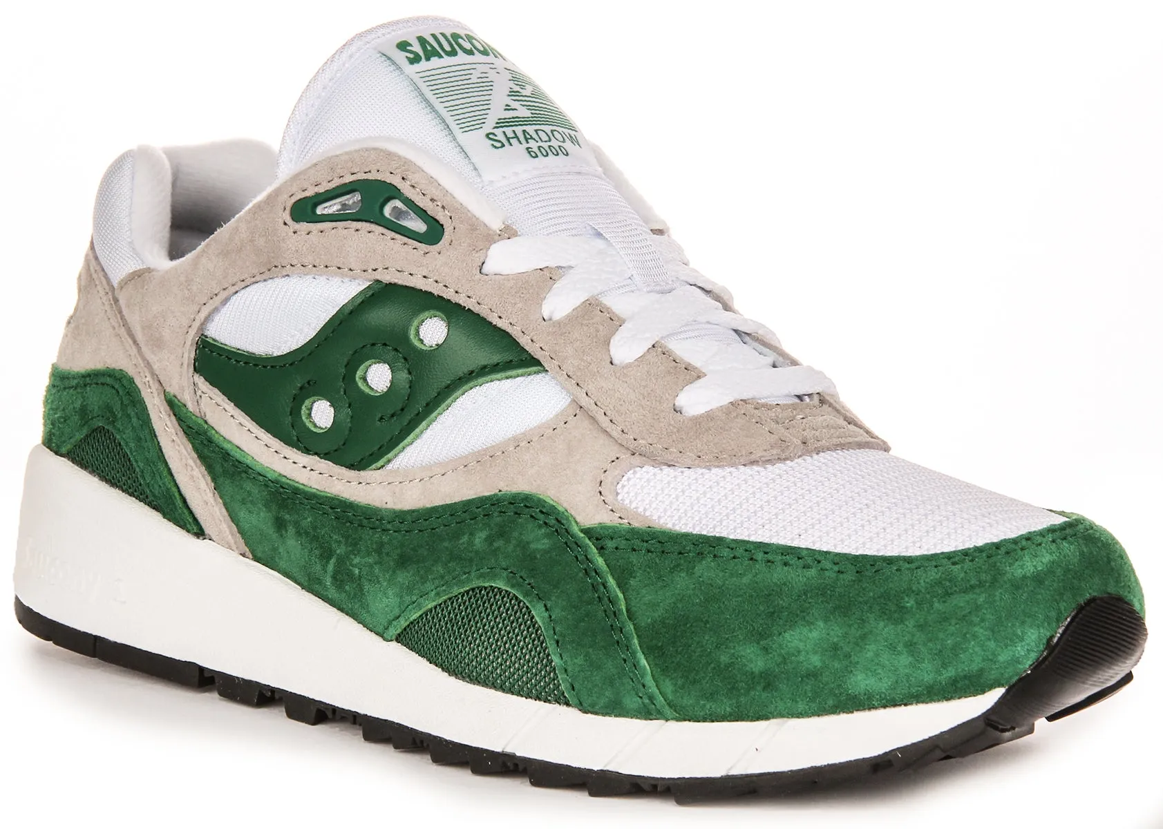 Sporty Look Materials used promote all-day active comfort Saucony Shadow 6000 In Green For Unisex