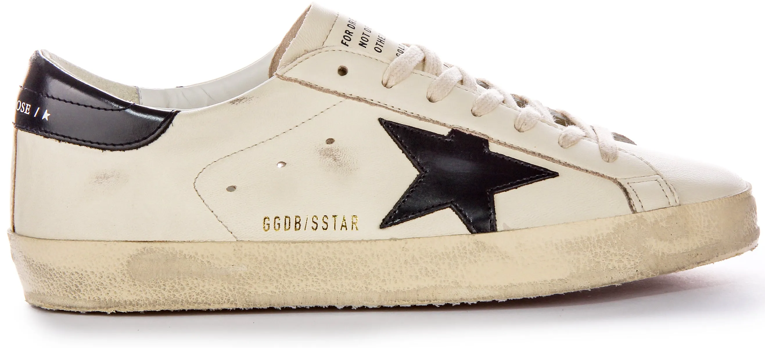 Air Tunnel Golden Goose Super Star In Washed White Black For Men