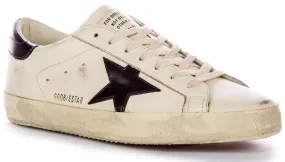 Golden Goose Super Star In Washed White Black For Men Breath Comfort Heel geometry enables better weight distribution
