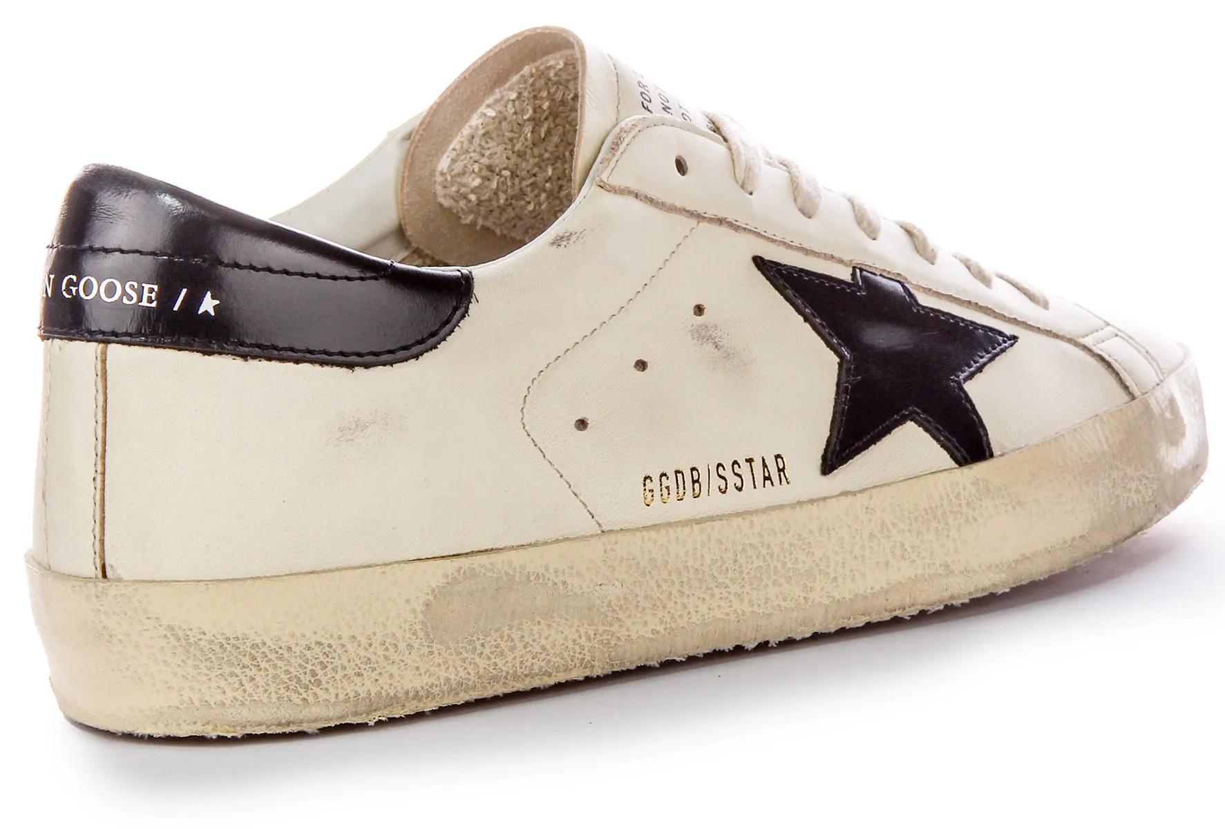 Air Tunnel Golden Goose Super Star In Washed White Black For Men