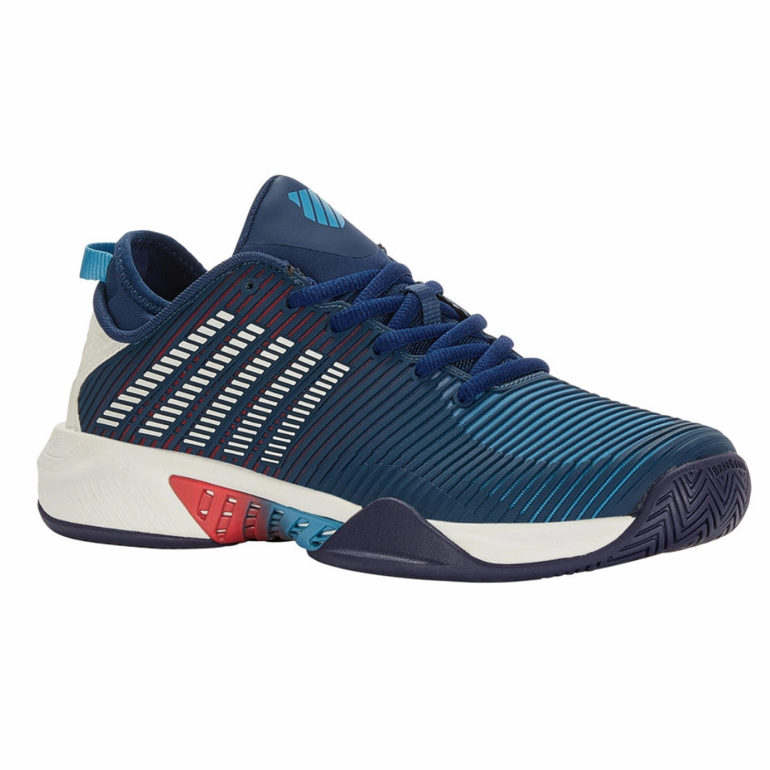 Air - circulation K Swiss Hypercourt Supreme Blue Opal /Blanc De Blanc /Lollipop Men Tennis Shoes