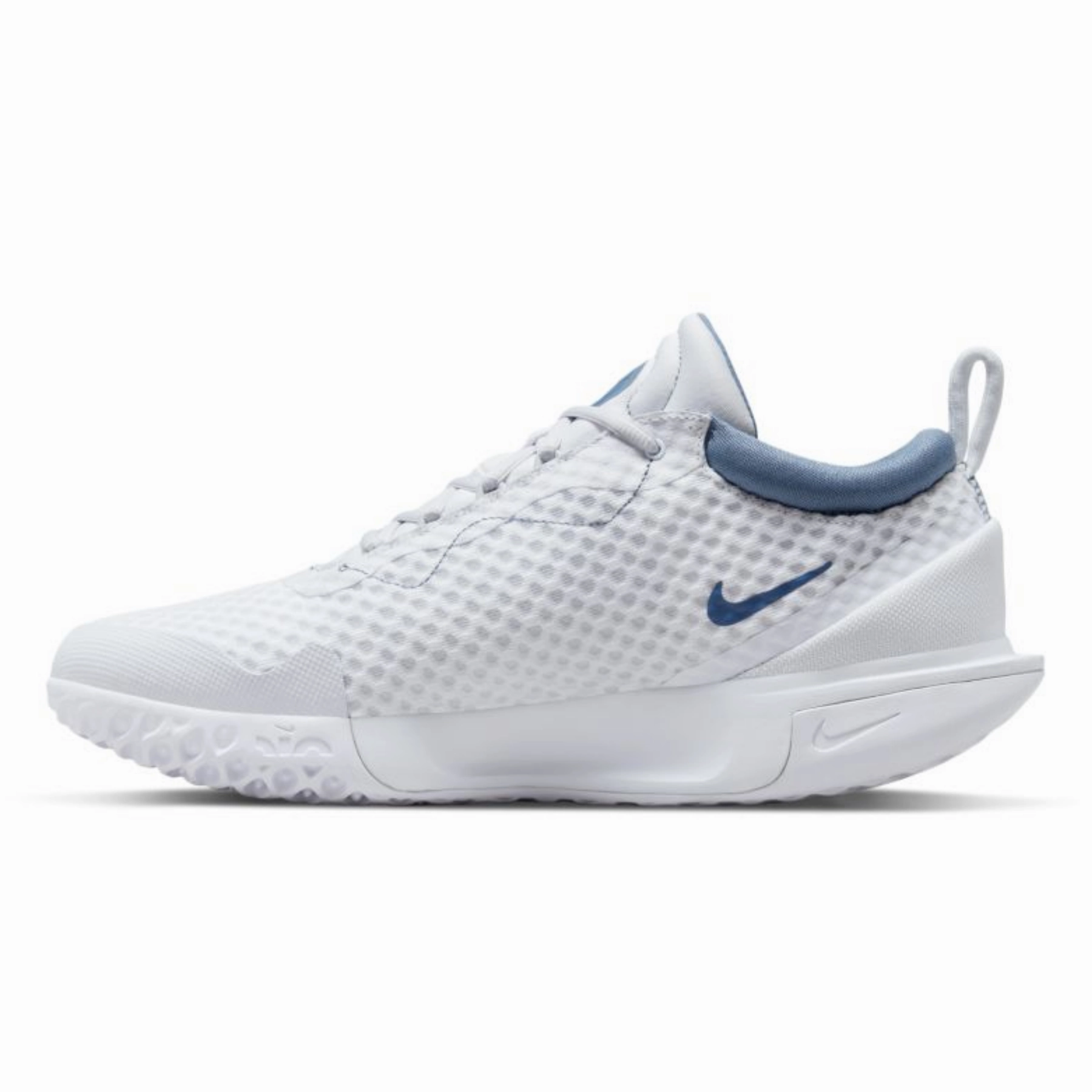 Air Cushioned Design Nike  Court Zoom Pro Men Hard Court Tennis Shoes -White Mystic Navy-Ashen Slate-Grey Fog