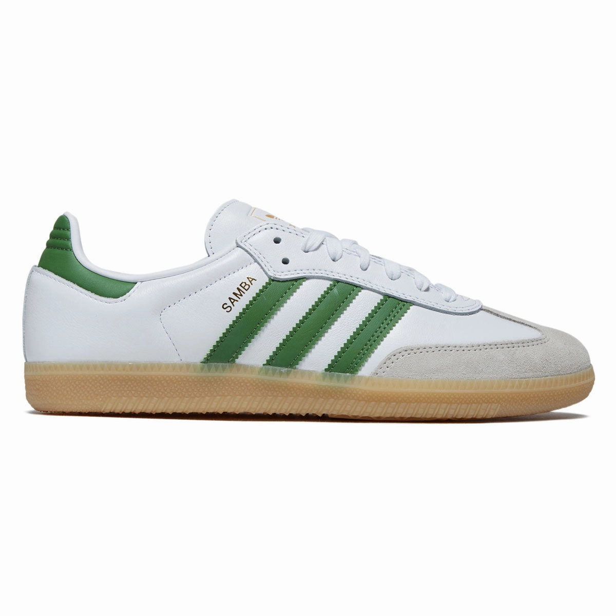 Light Midsole Outdoor Step Fit Adidas Samba ADV Shoes - Ftwr White/Green/Gum