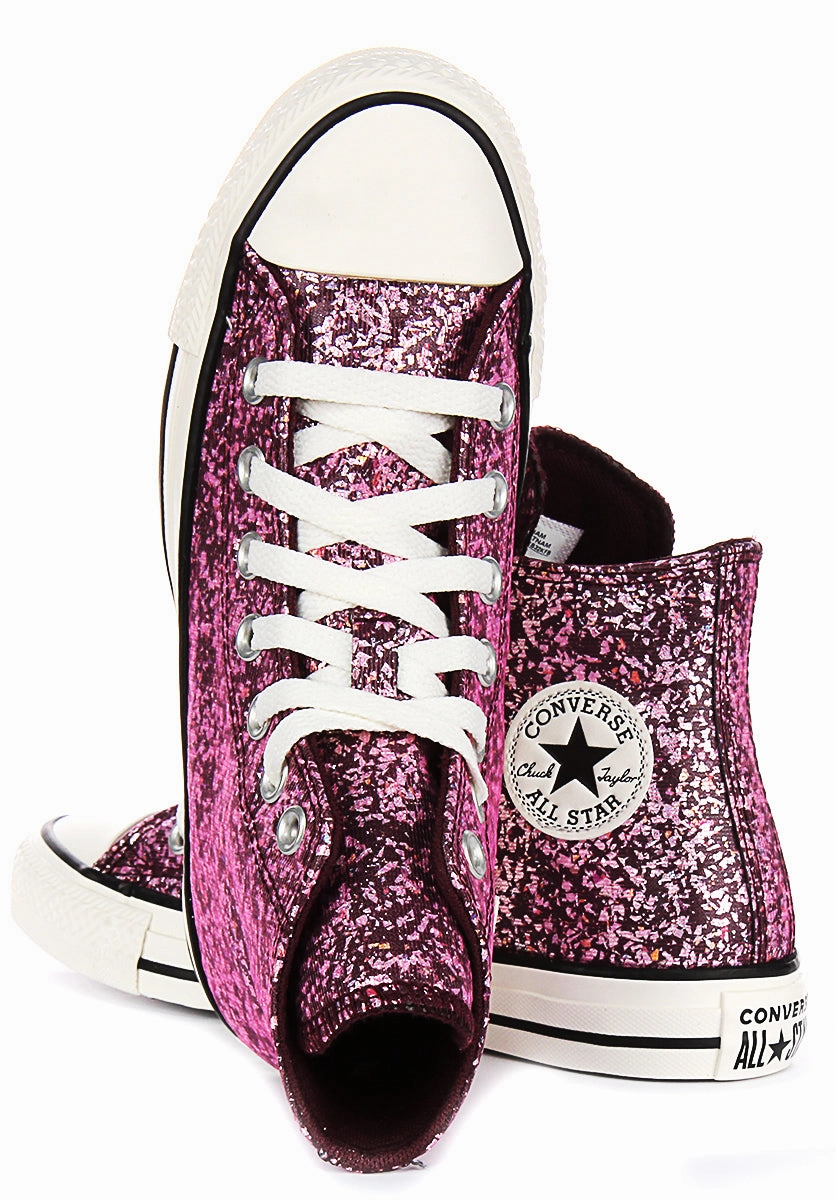 Air Glide Converse Chuck Taylor A11137C In Magenta Glitter Effect